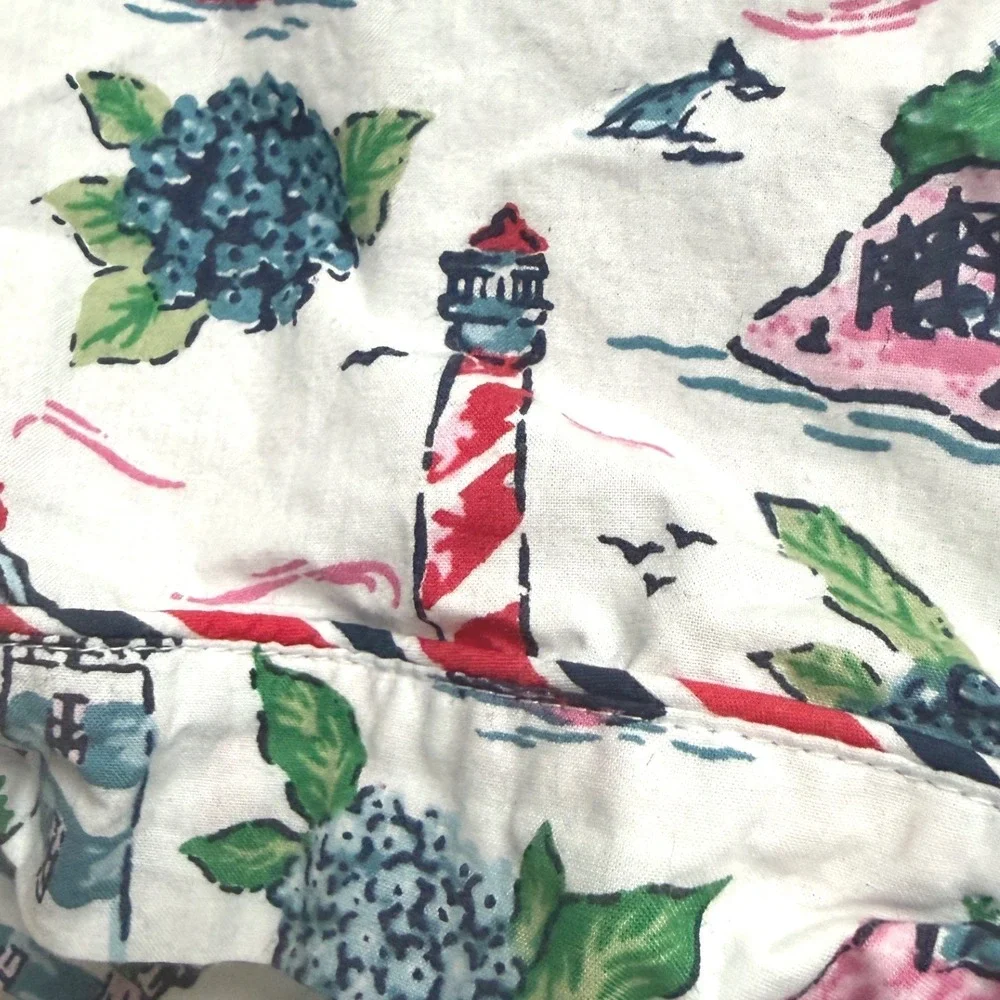 Printfresh Lighthouse Keeper Nautical White Pajama Shorts Organic Cotton XL